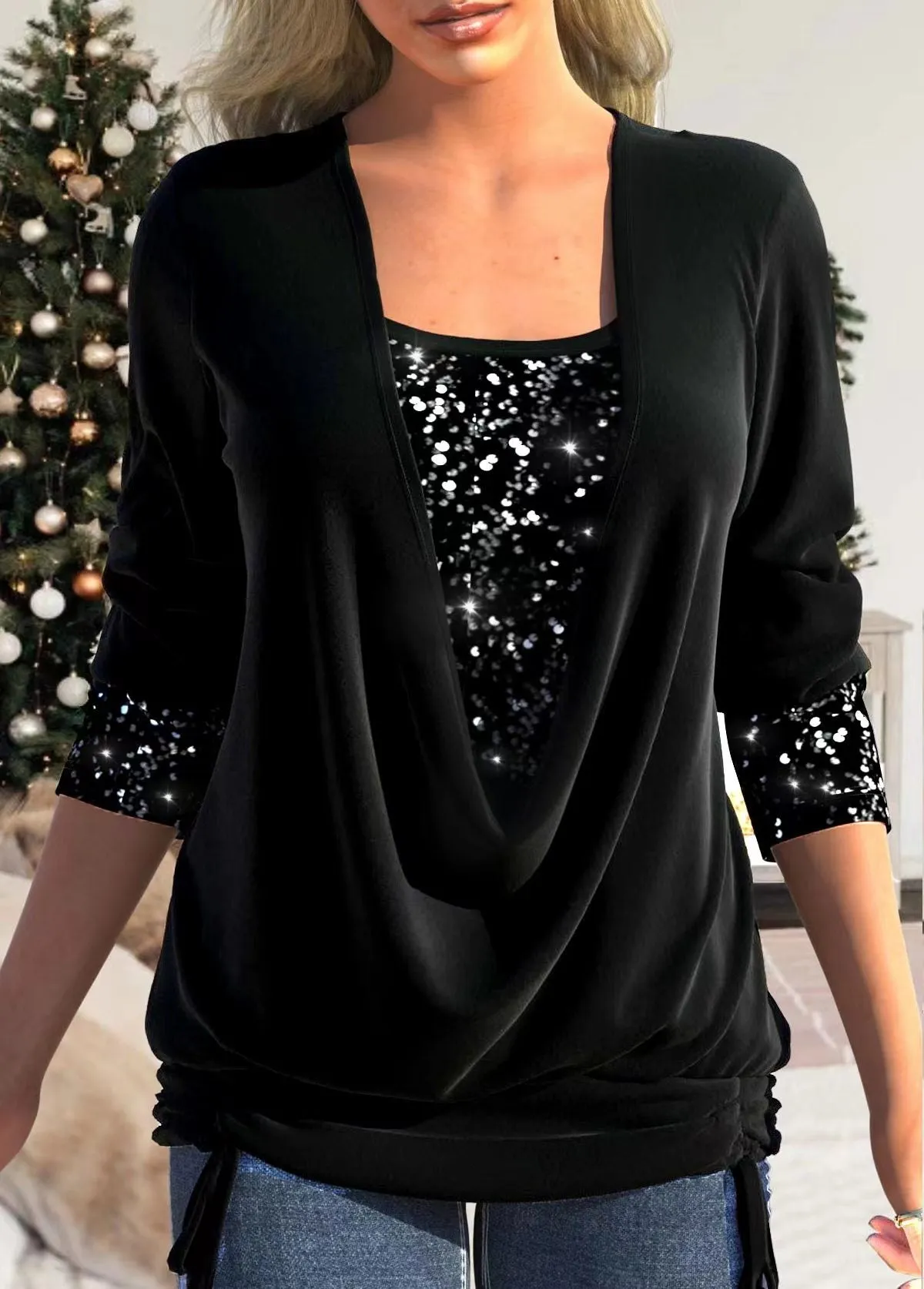 DELFINA I ELEGANT BLOUSES WITH SEQUINS