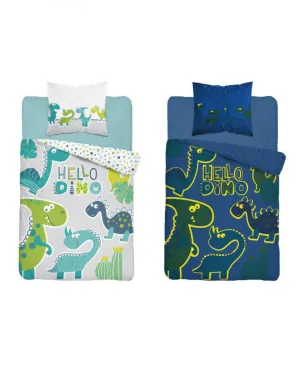 Diddi Dino Glow in the Dark Toddlers Bedding | Children's Bedding Sets | Single Bed Duvet Cover & Pillowcase Set