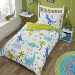 Diddi Dino Toddlers Bedding | Children's Bedding Sets | Single Bed Duvet Cover & Pillowcase Set