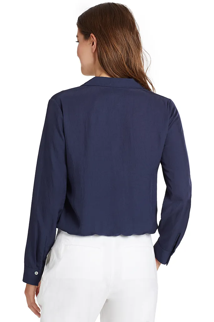 Drawstring Lapel Shirt (Marine)