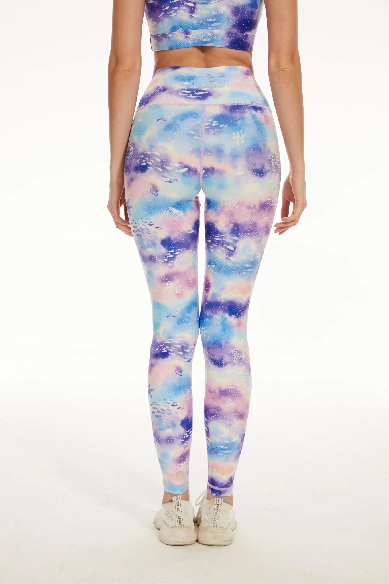 Dreamscape Women's High-Waisted Workout Leggings – Soft Cloud Tie-Dye Yoga Pants for Gym, Running & Lounge