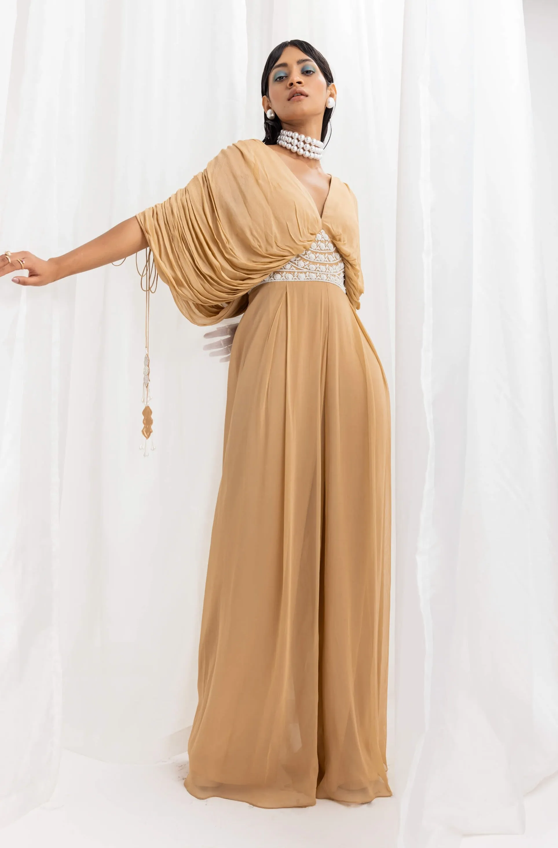 Dune gold embellished jumpsuit