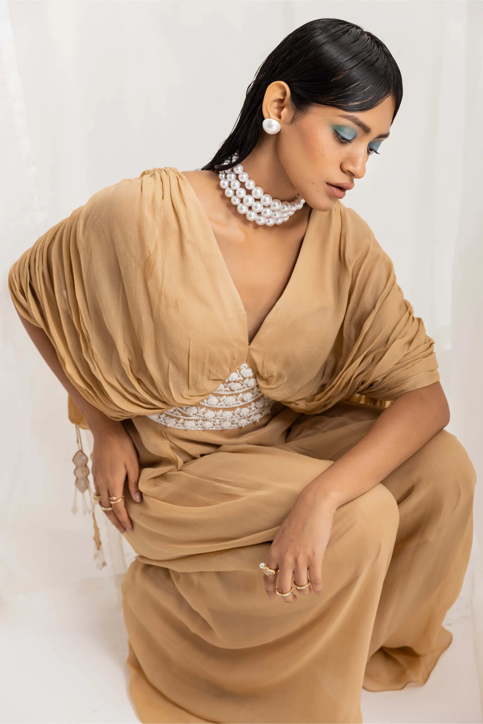 Dune gold embellished jumpsuit