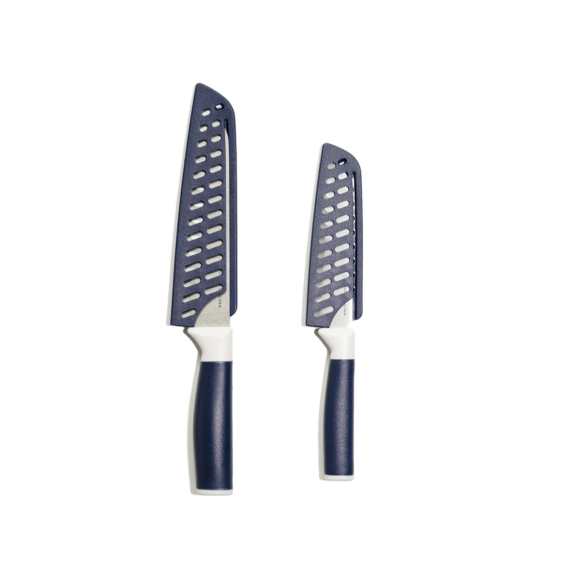 Dura Living 2-Piece Santoku Kitchen Knife Set -With Blade Guards - Black