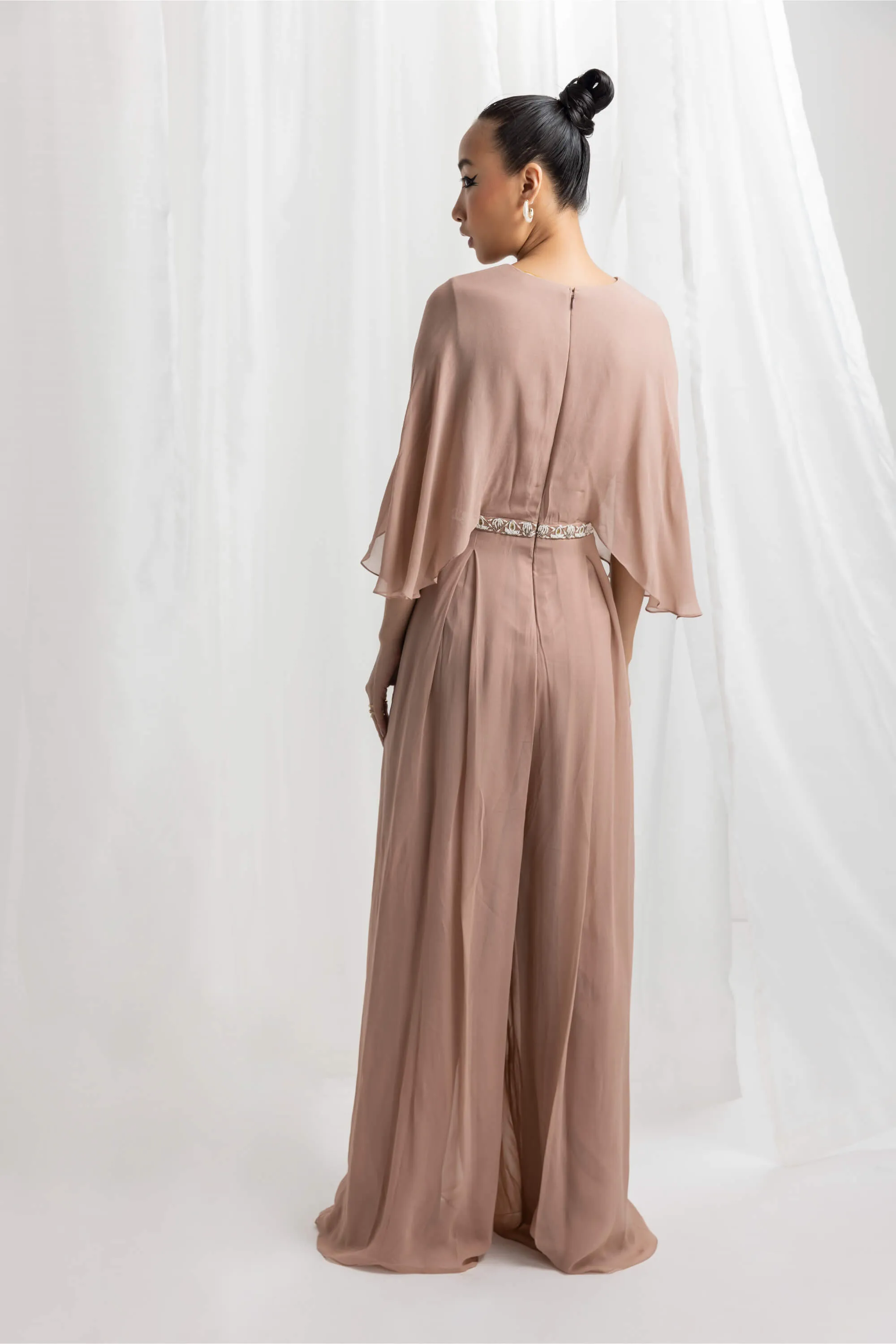 Dusty pink embellished jumpsuit
