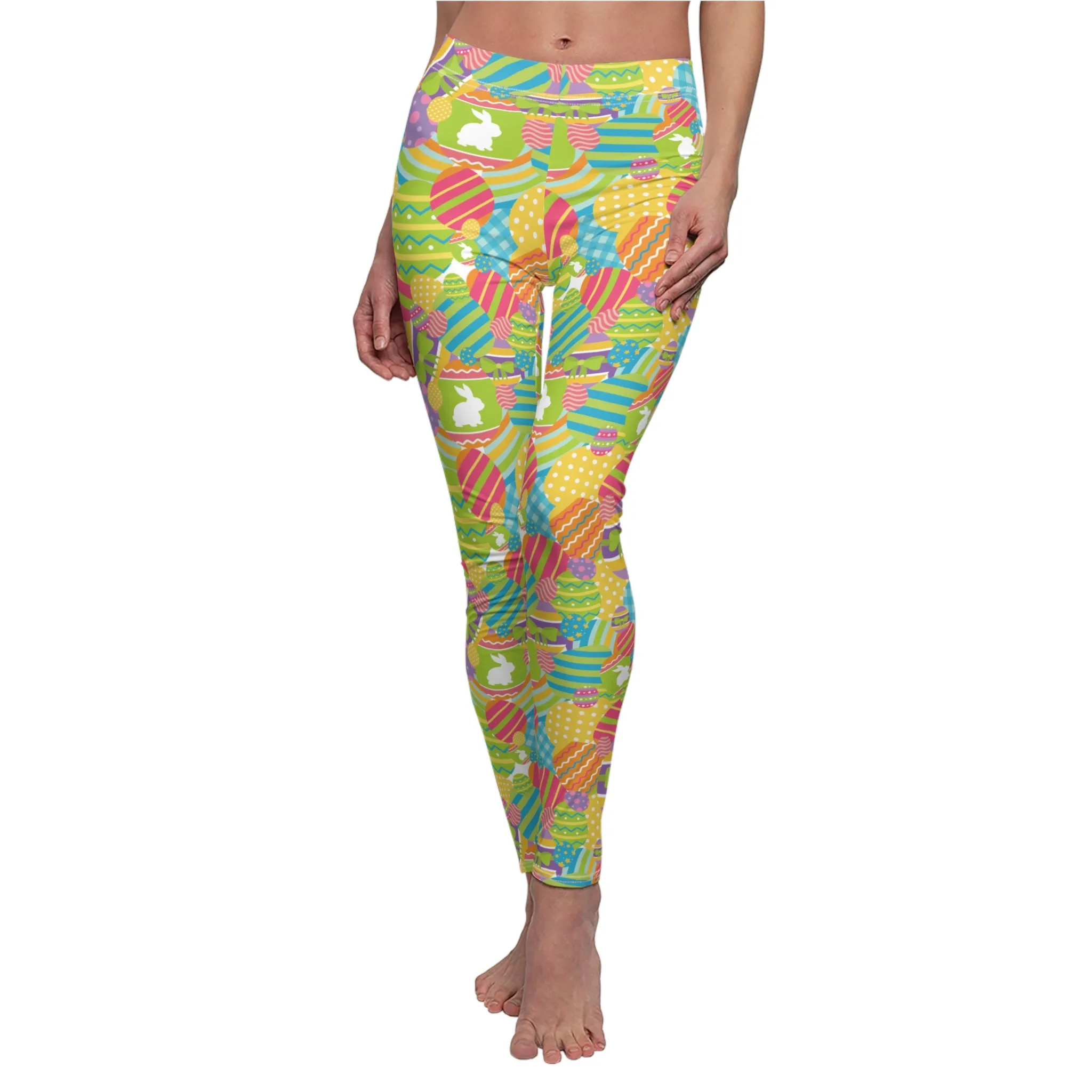 Easter Egg Womens Leggings Stretch Pants - Saiko Studio