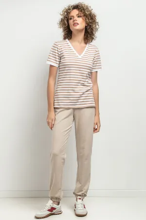 Elegant V Neck Slim-fit Blouse