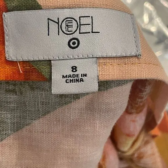 Fe Noel x Target Collab Linen Orange Yellow Green Mini Skirt 8