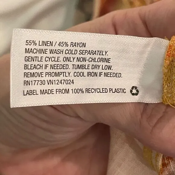 Fe Noel x Target Collab Linen Orange Yellow Green Mini Skirt 8