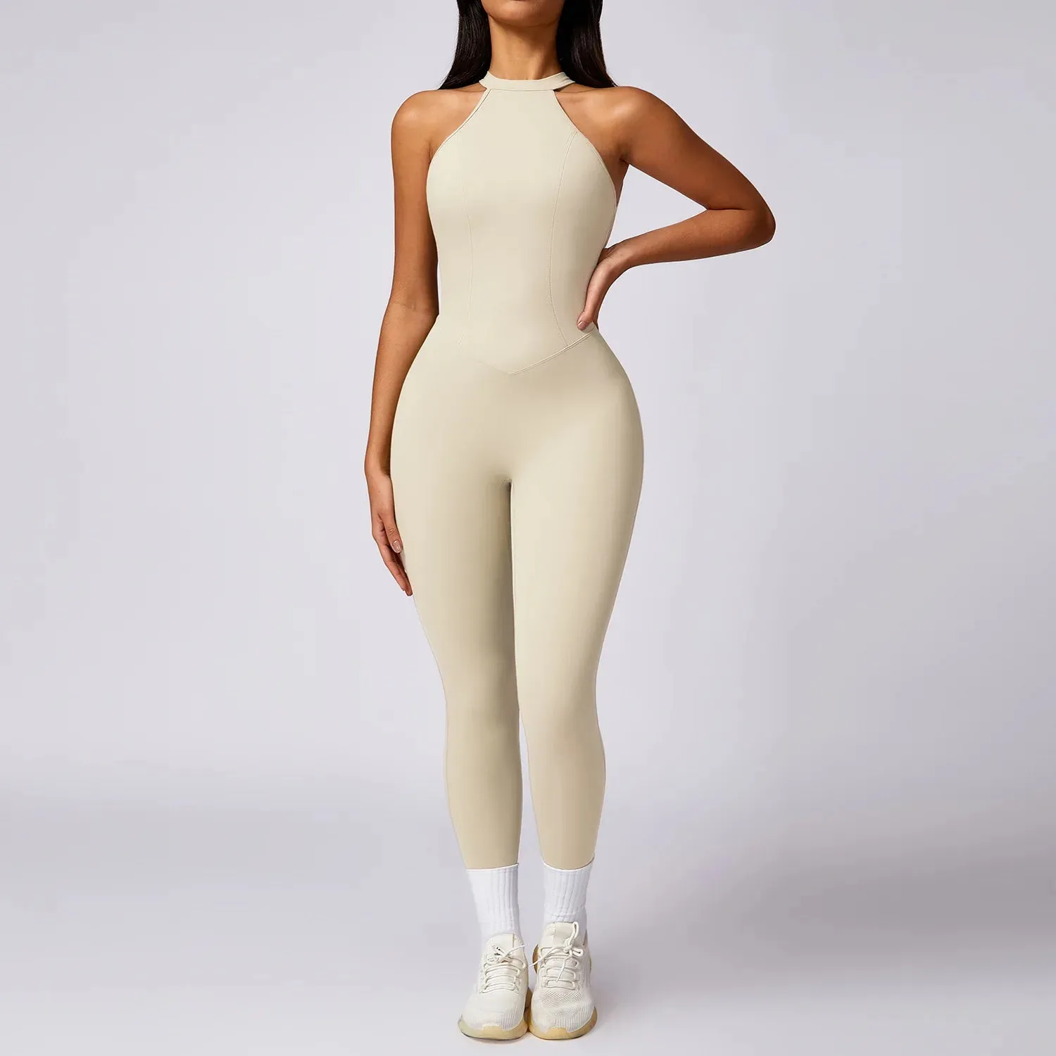 Female one-piece yoga wear peach hip lift beauty back outdoor running tight sports quick drying fitness wear