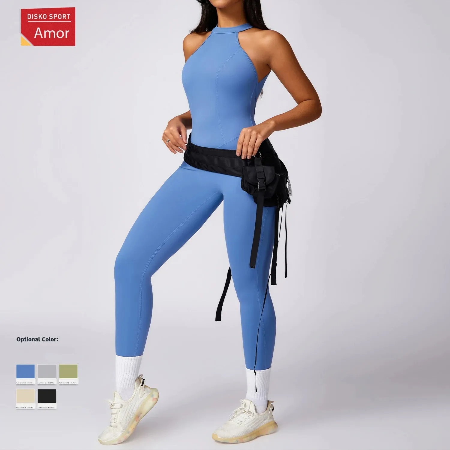 Female one-piece yoga wear peach hip lift beauty back outdoor running tight sports quick drying fitness wear
