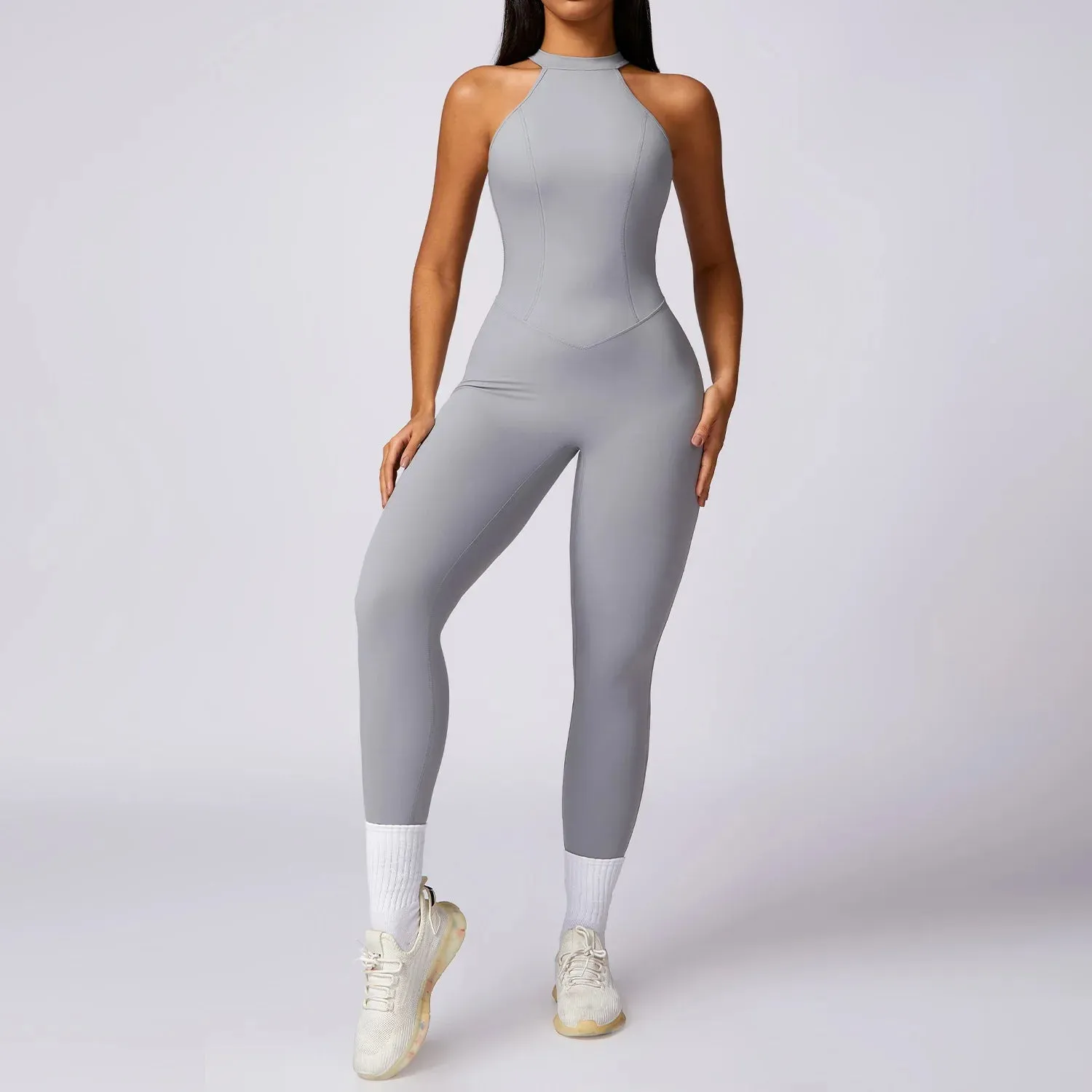 Female one-piece yoga wear peach hip lift beauty back outdoor running tight sports quick drying fitness wear