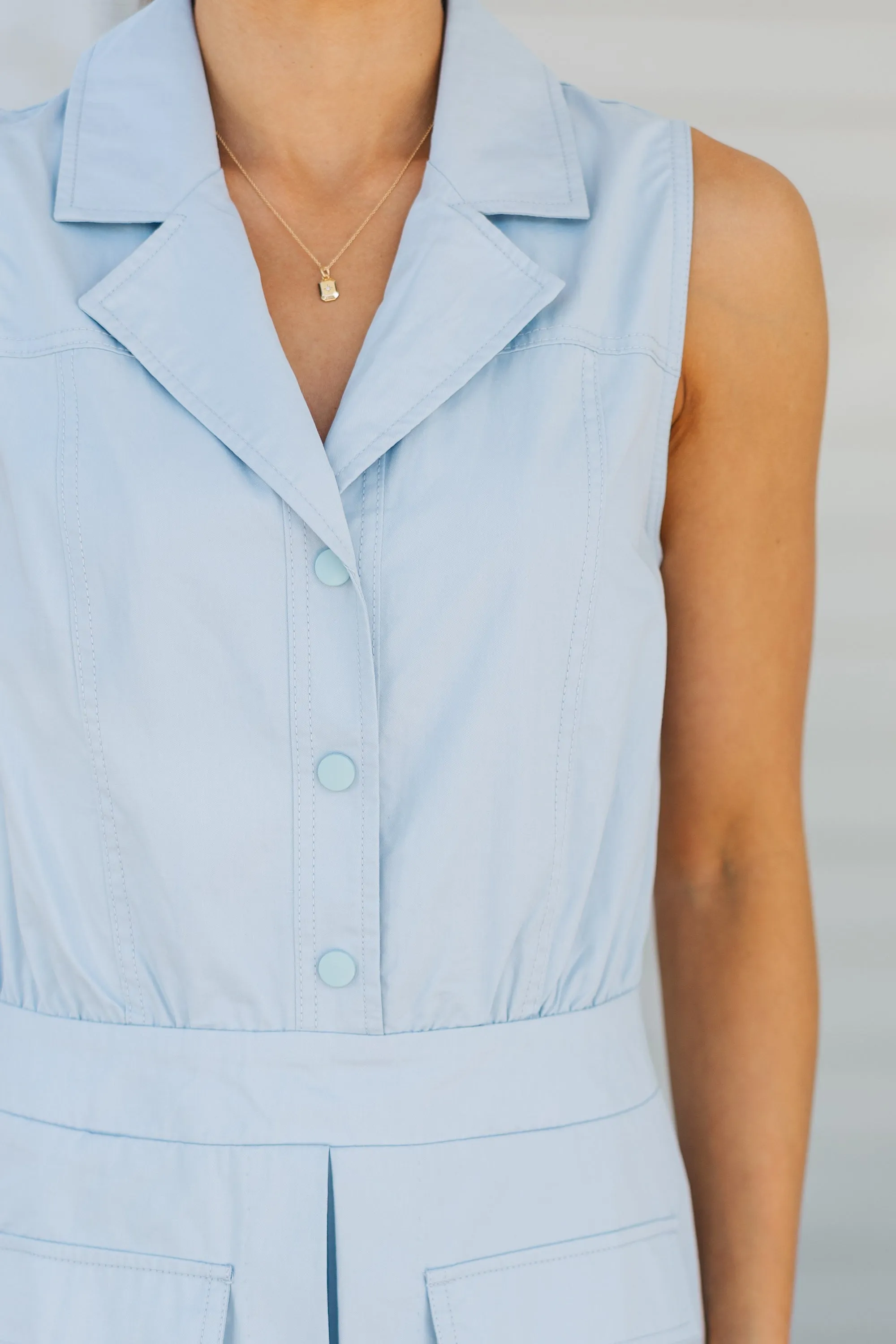 First Love Light Blue Romper