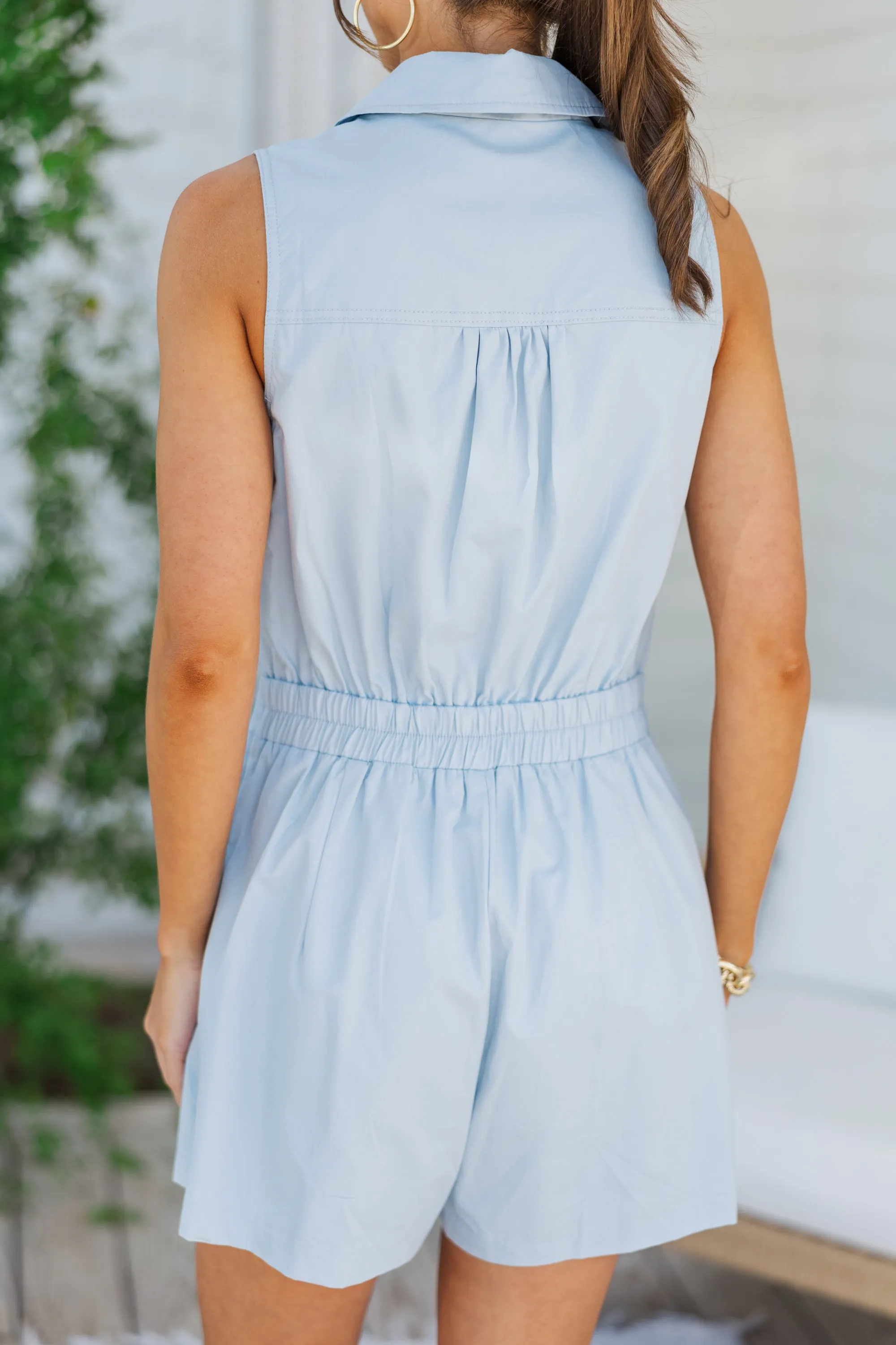 First Love Light Blue Romper