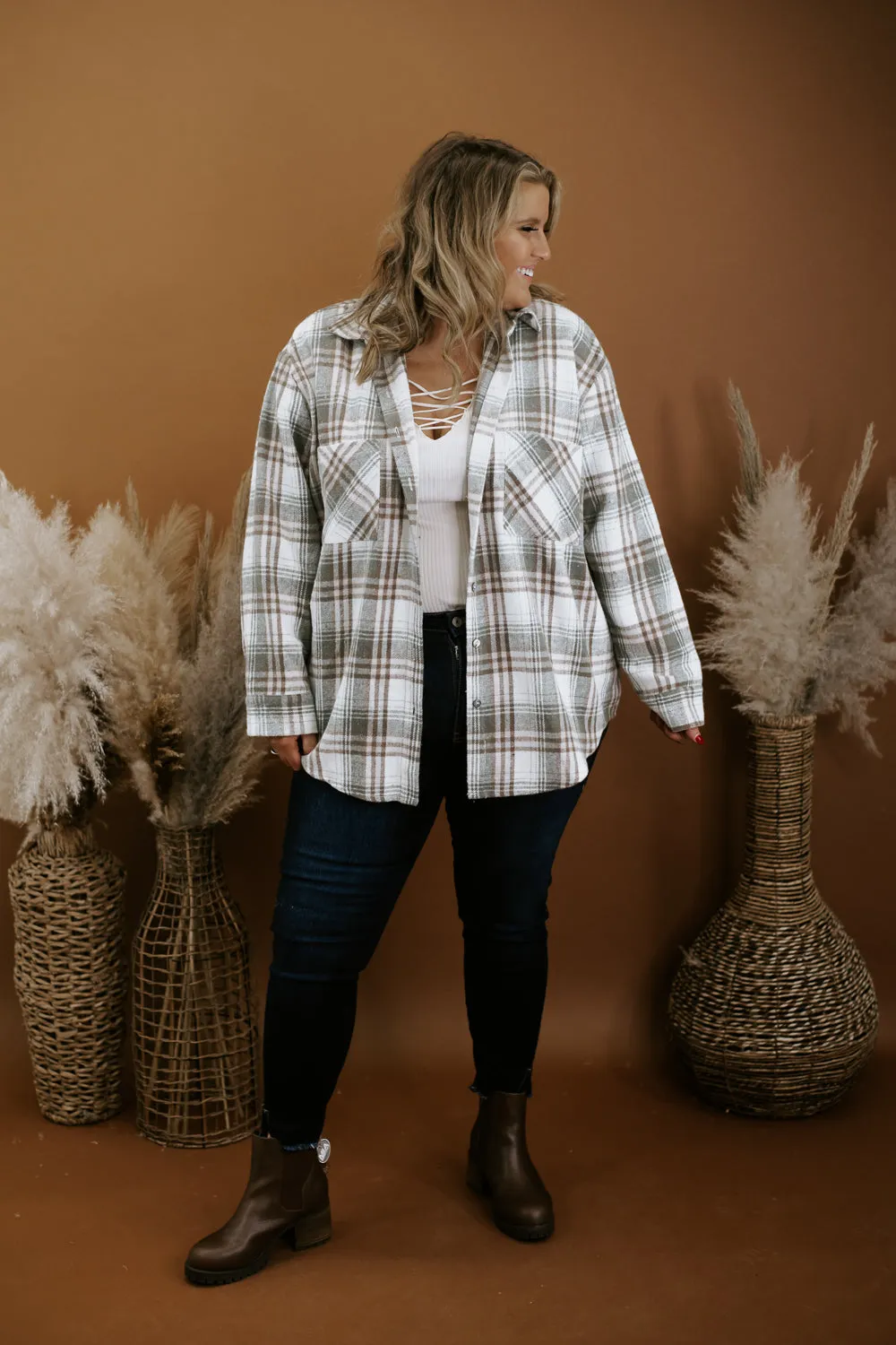 First Pick Button Up Top, Olive