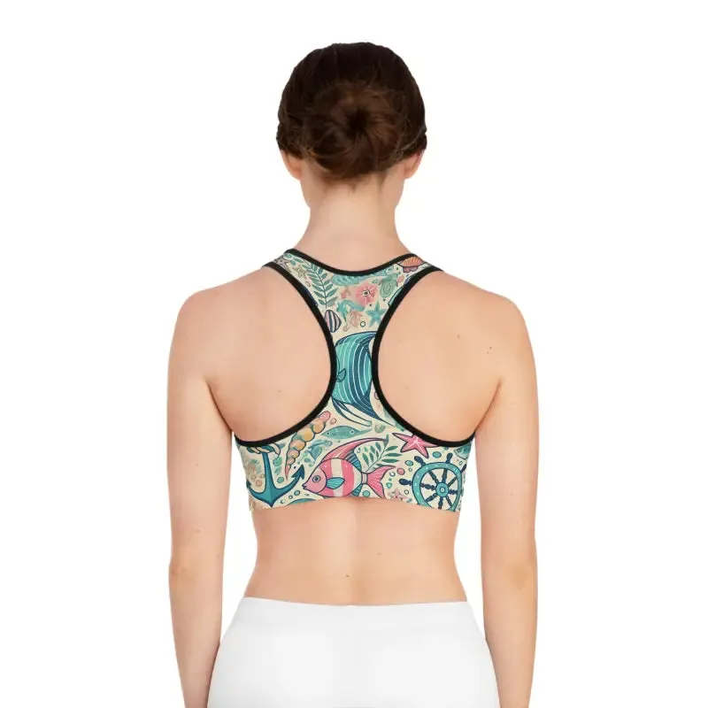 Fish Themed Sports Bra for High Energy Workouts