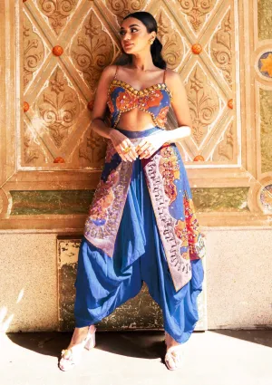 Flambe blue dhoti jumpsuit