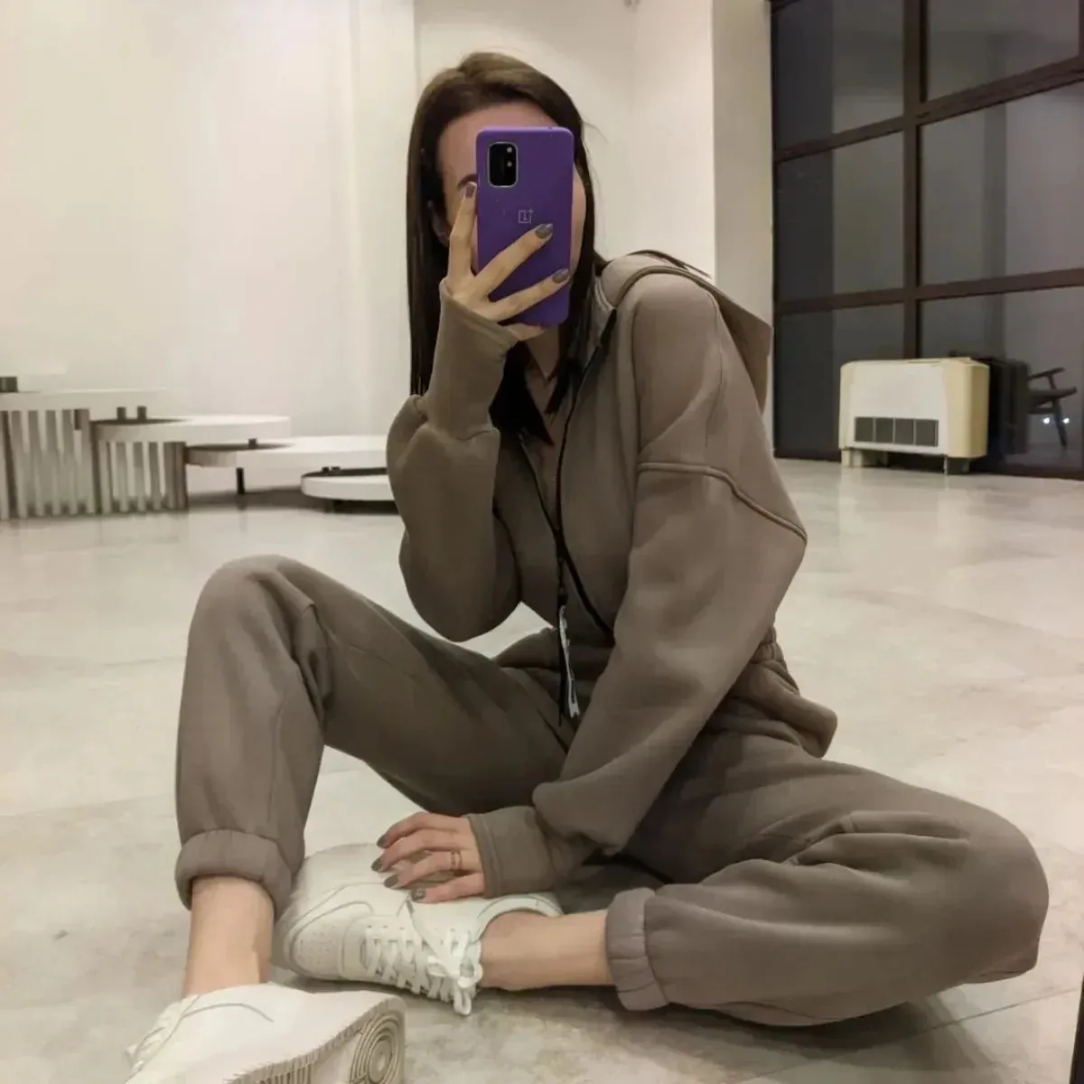 Fleece Sport Jumpsuit Women's Playsuit Sportswear Female Long Sleeve Zipper Hoodies Jumpsuits Zipper Up Autumn Winter Overalls