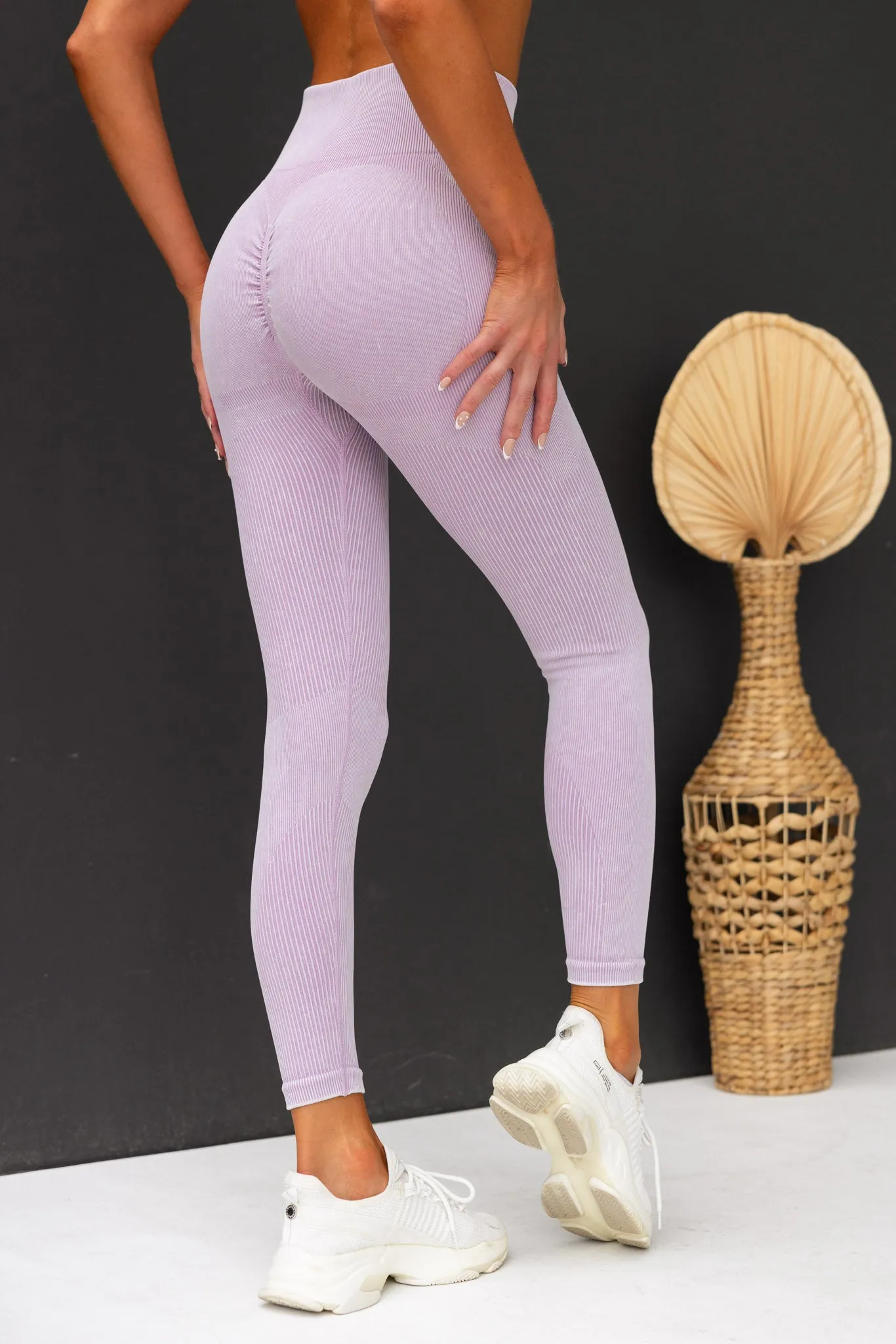 Flex Rib Seamless Leggings - Lavender Wash