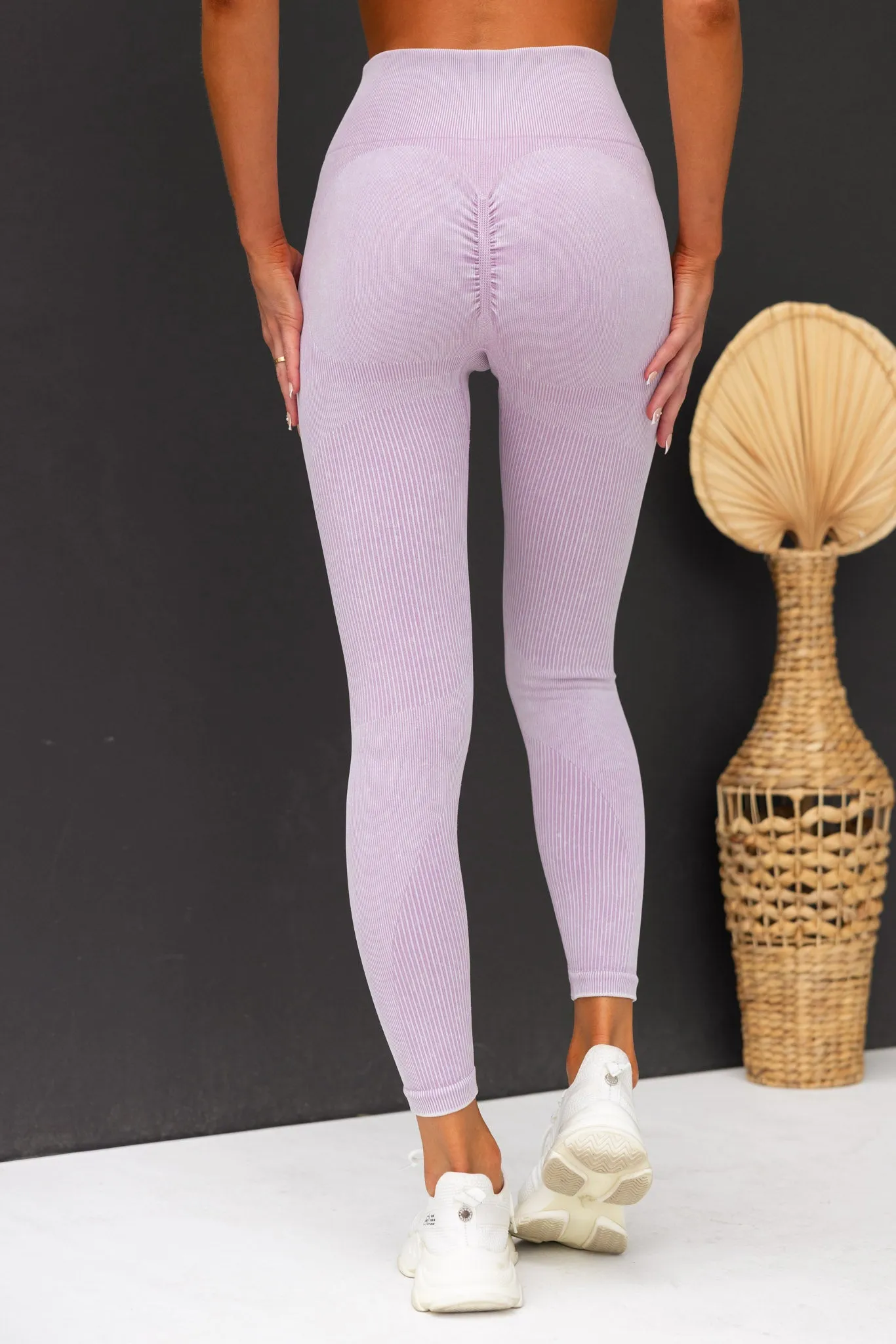 Flex Rib Seamless Leggings - Lavender Wash