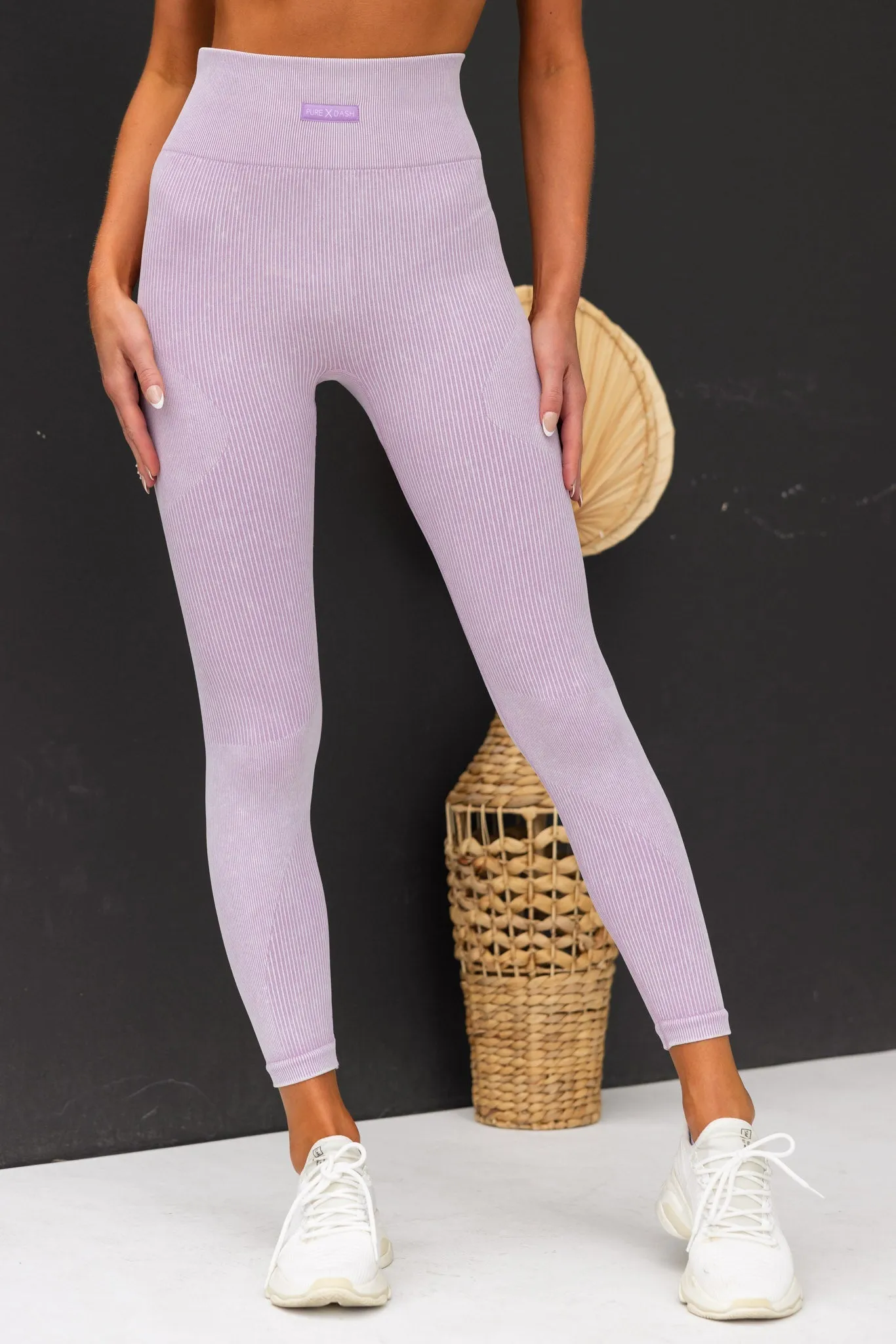 Flex Rib Seamless Leggings - Lavender Wash