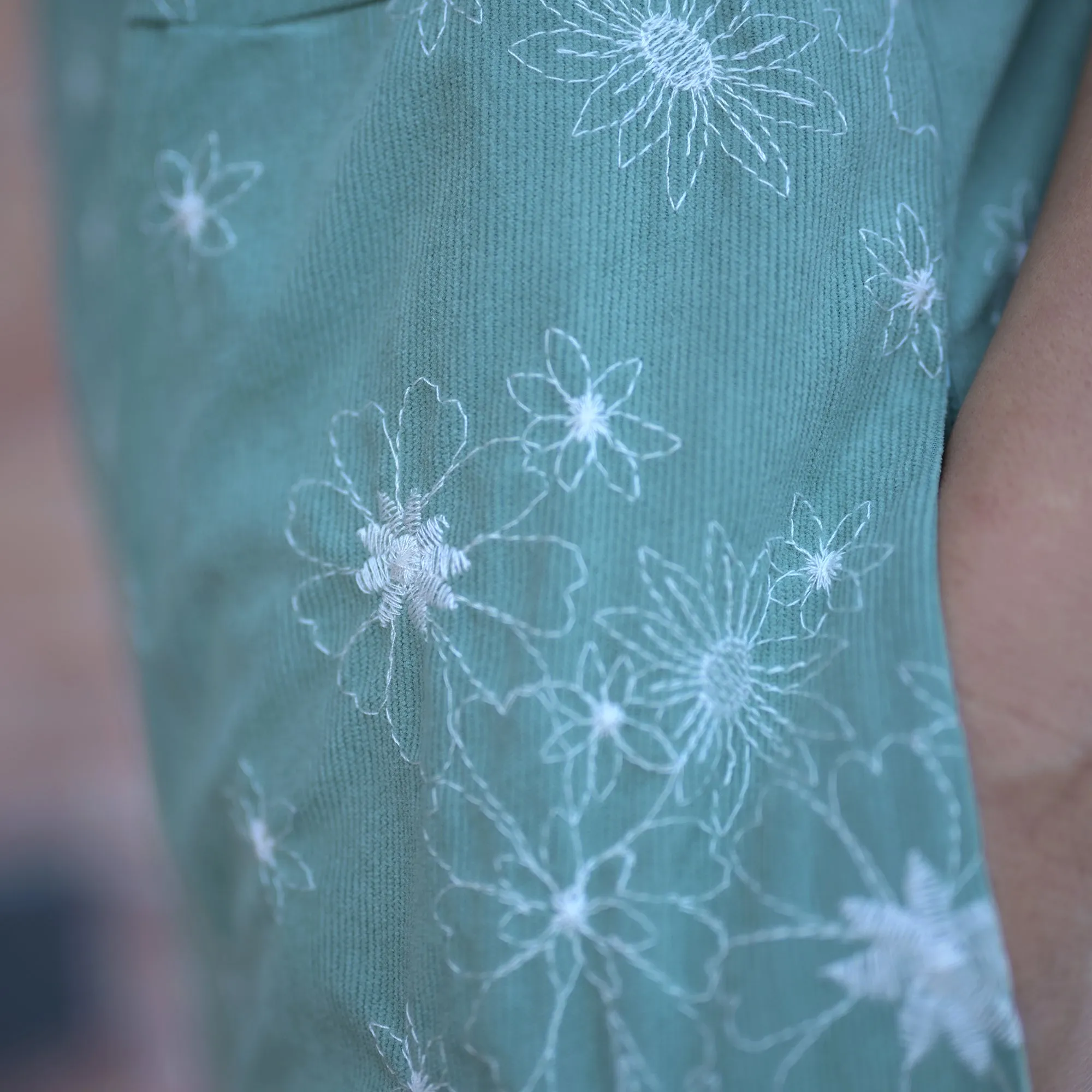 Floral Embroidered Overalls