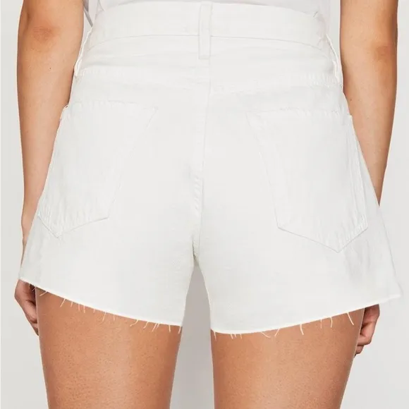 FRAME women’s LE SIMONE SHORT RAW RUMPLED BLANC GRIND