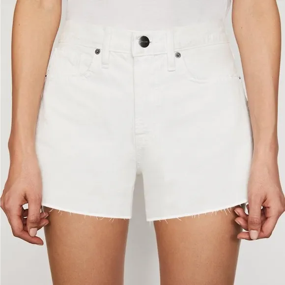 FRAME women’s LE SIMONE SHORT RAW RUMPLED BLANC GRIND