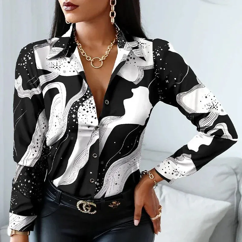 Francesca – Elegant Two-Tone Women's Blouse