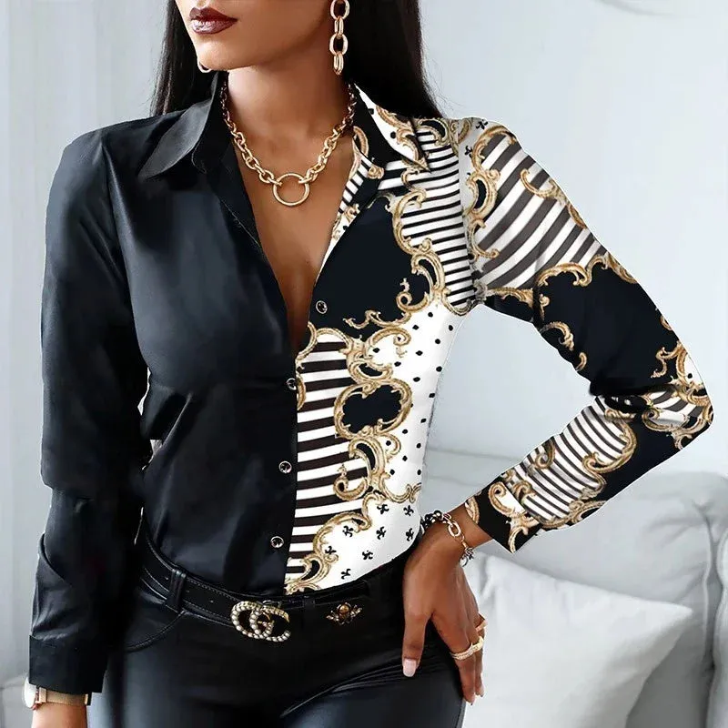 Francesca – Elegant Two-Tone Women's Blouse