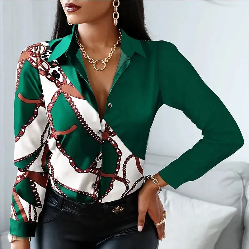 Francesca – Elegant Two-Tone Women's Blouse