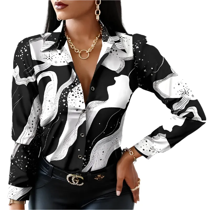 Francesca – Elegant Two-Tone Women's Blouse