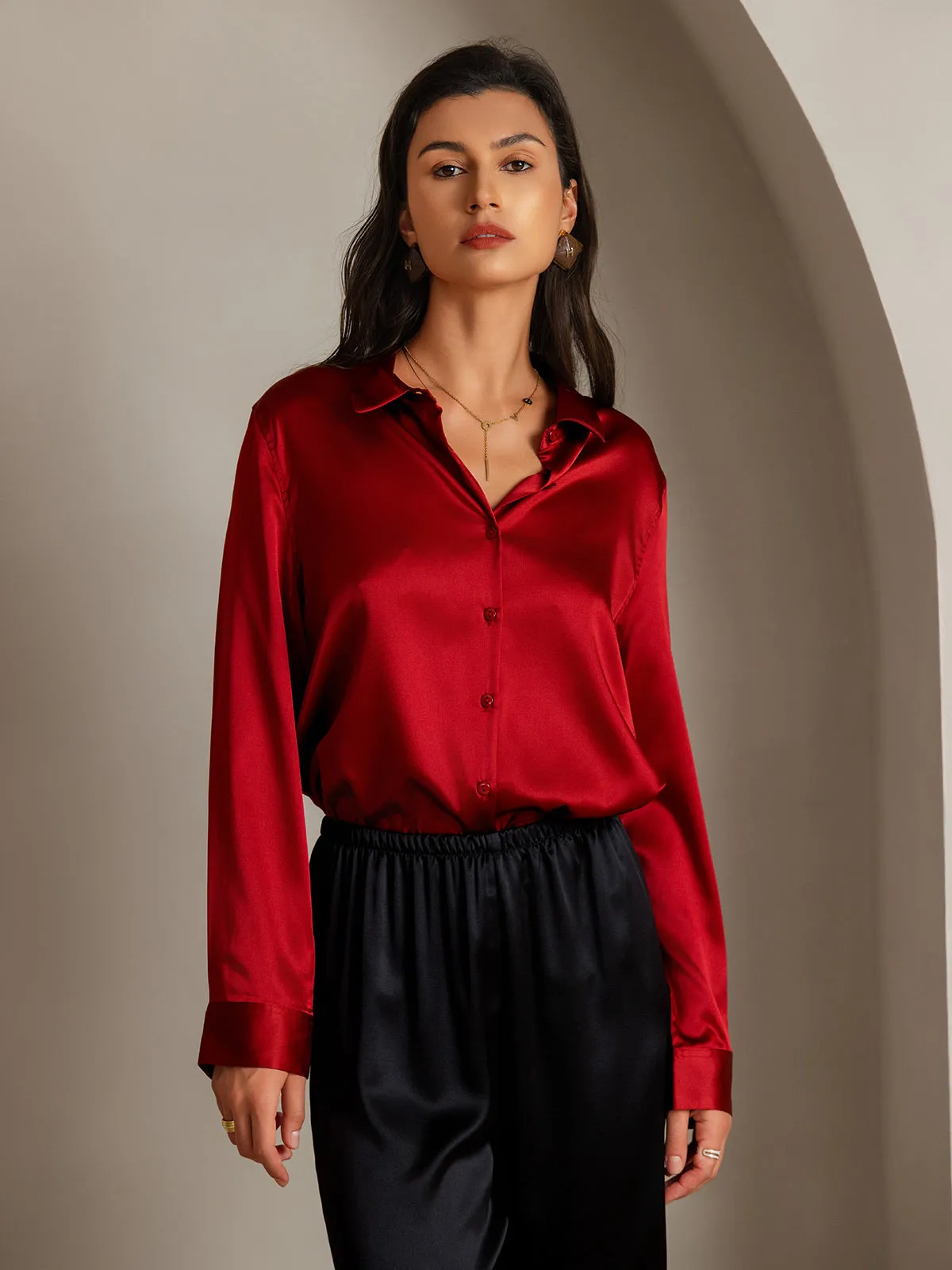 Genoveva - Elegant Utility Look Woman's Lapel Shirt
