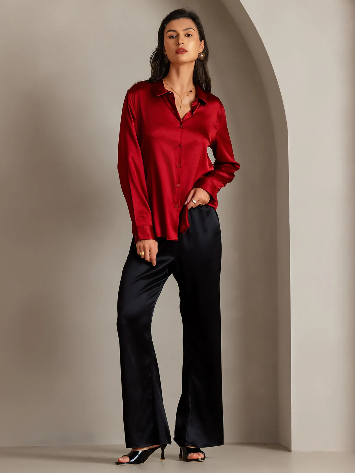 Genoveva - Elegant Utility Look Woman's Lapel Shirt