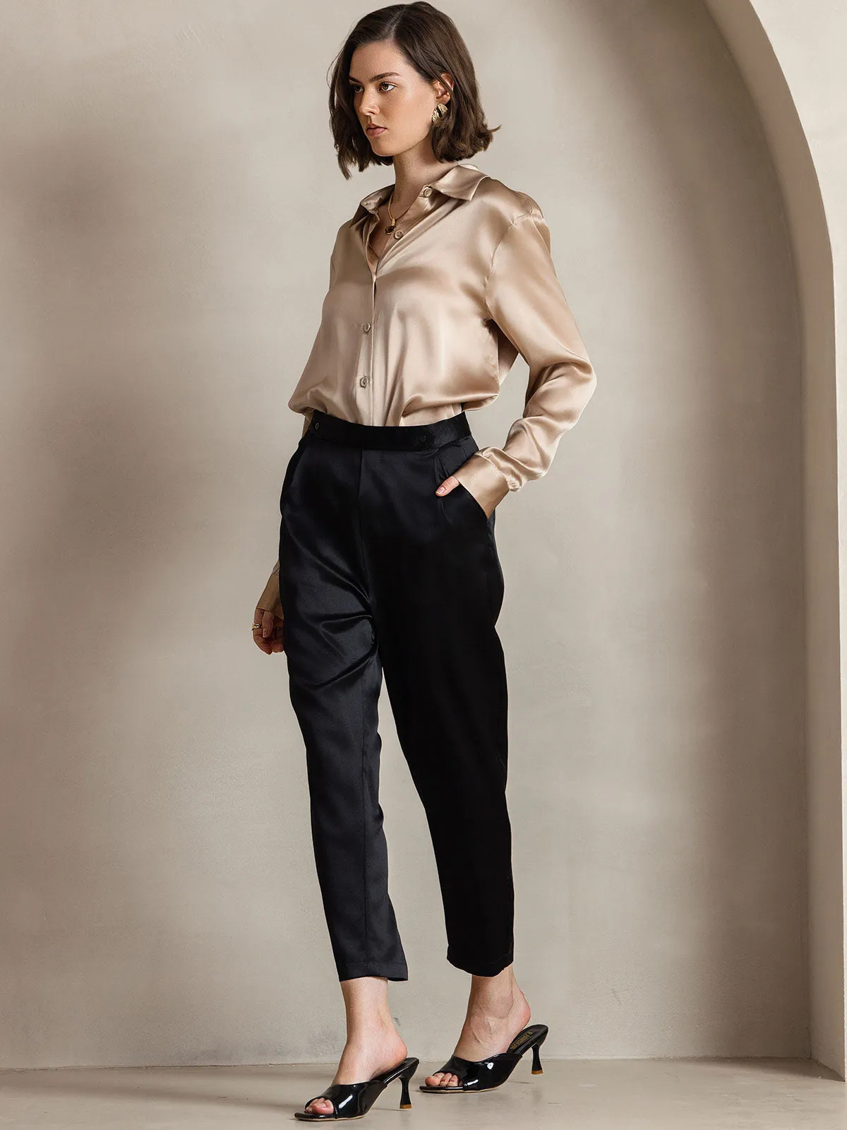 Genoveva - Elegant Utility Look Woman's Lapel Shirt