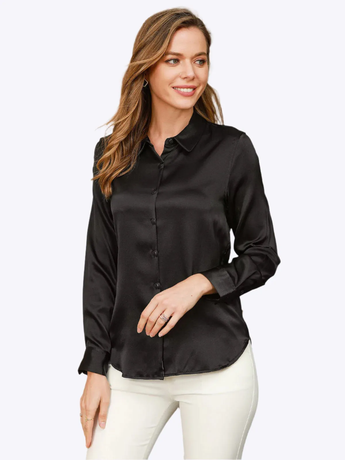 Genoveva - Elegant Utility Look Woman's Lapel Shirt