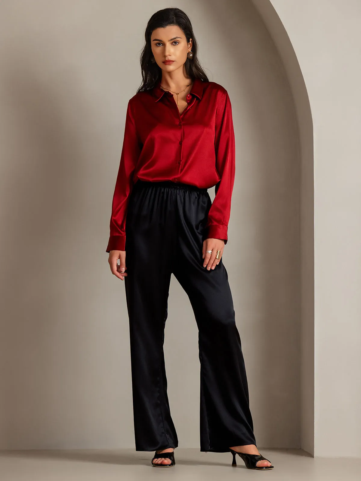 Genoveva - Elegant Utility Look Woman's Lapel Shirt