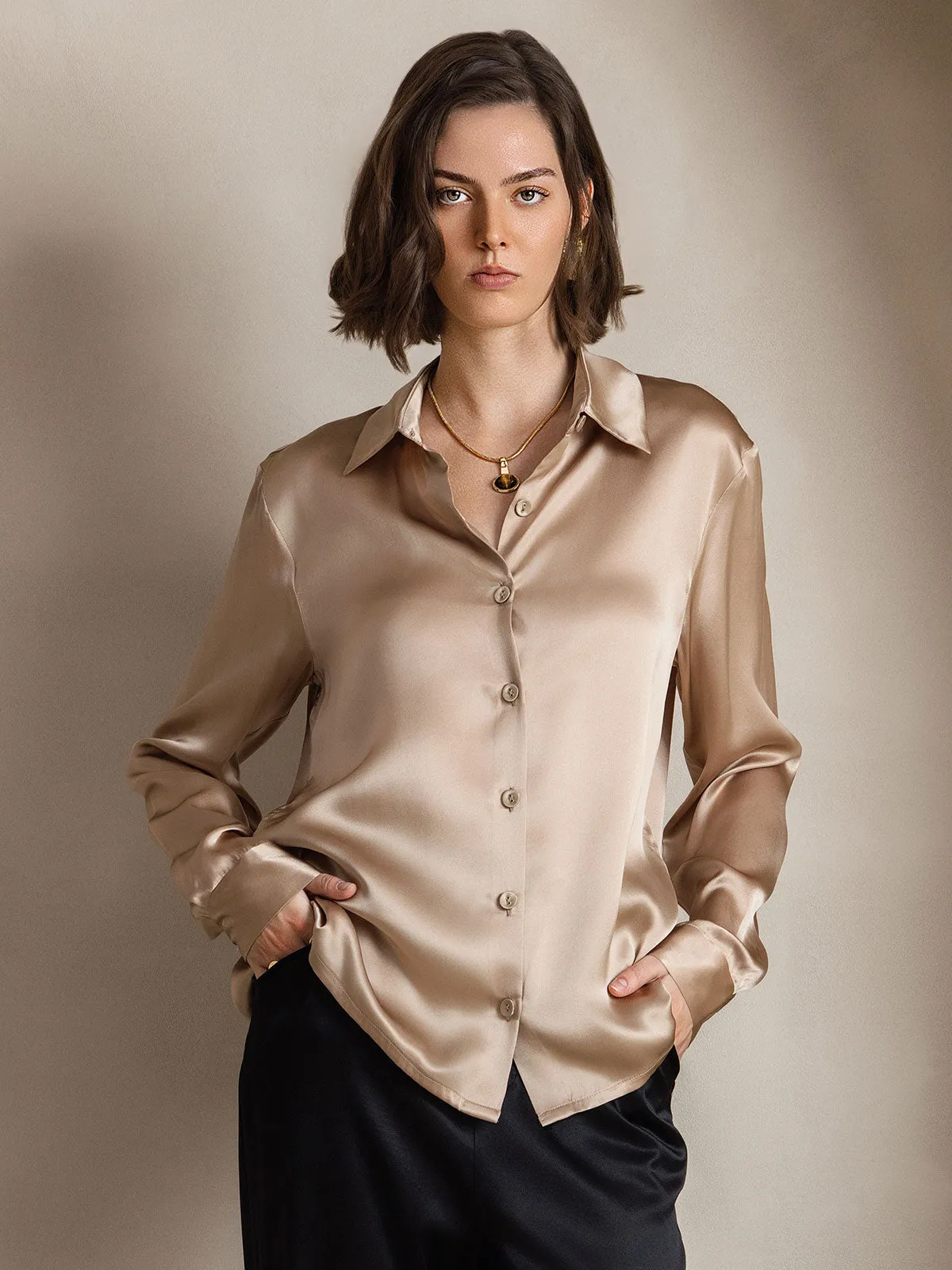 Genoveva - Elegant Utility Look Woman's Lapel Shirt