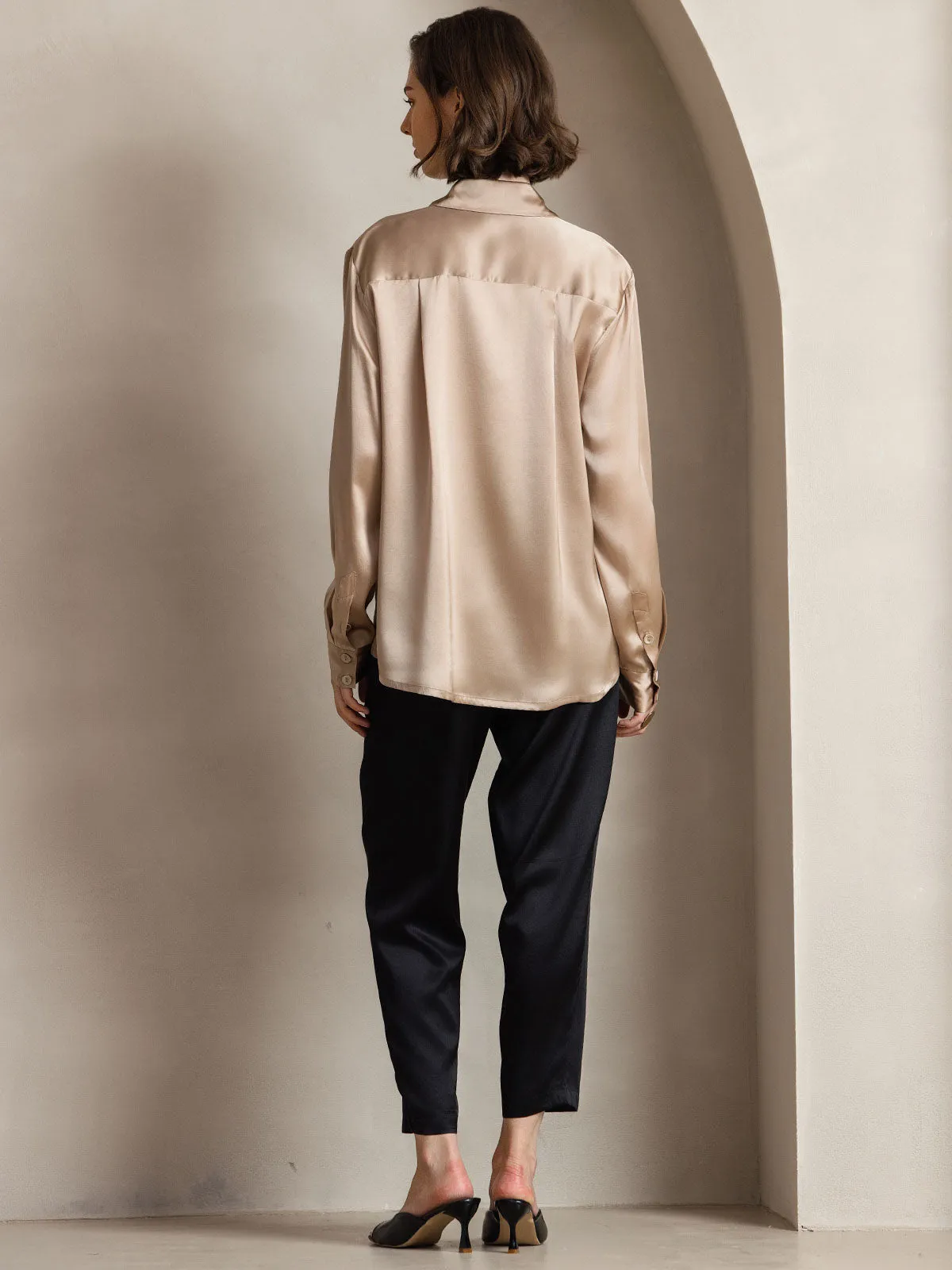 Genoveva - Elegant Utility Look Woman's Lapel Shirt