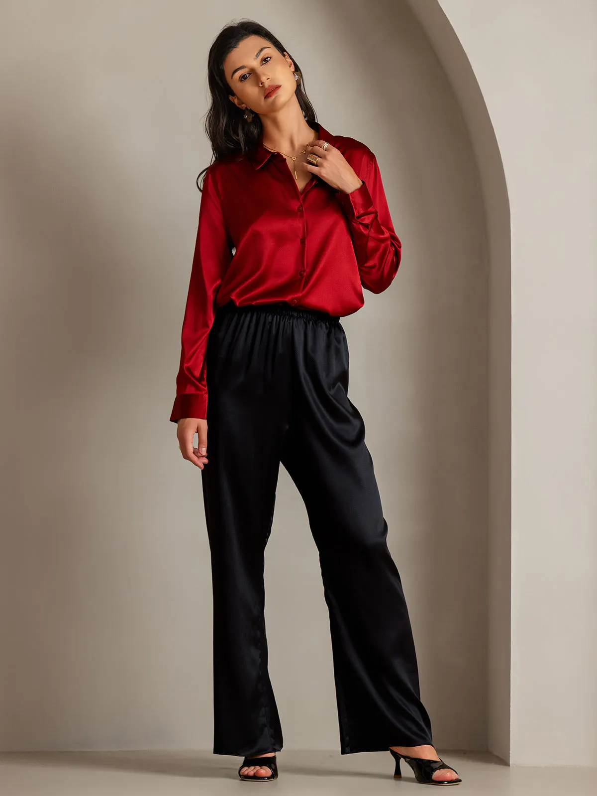 Genoveva - Elegant Utility Look Woman's Lapel Shirt