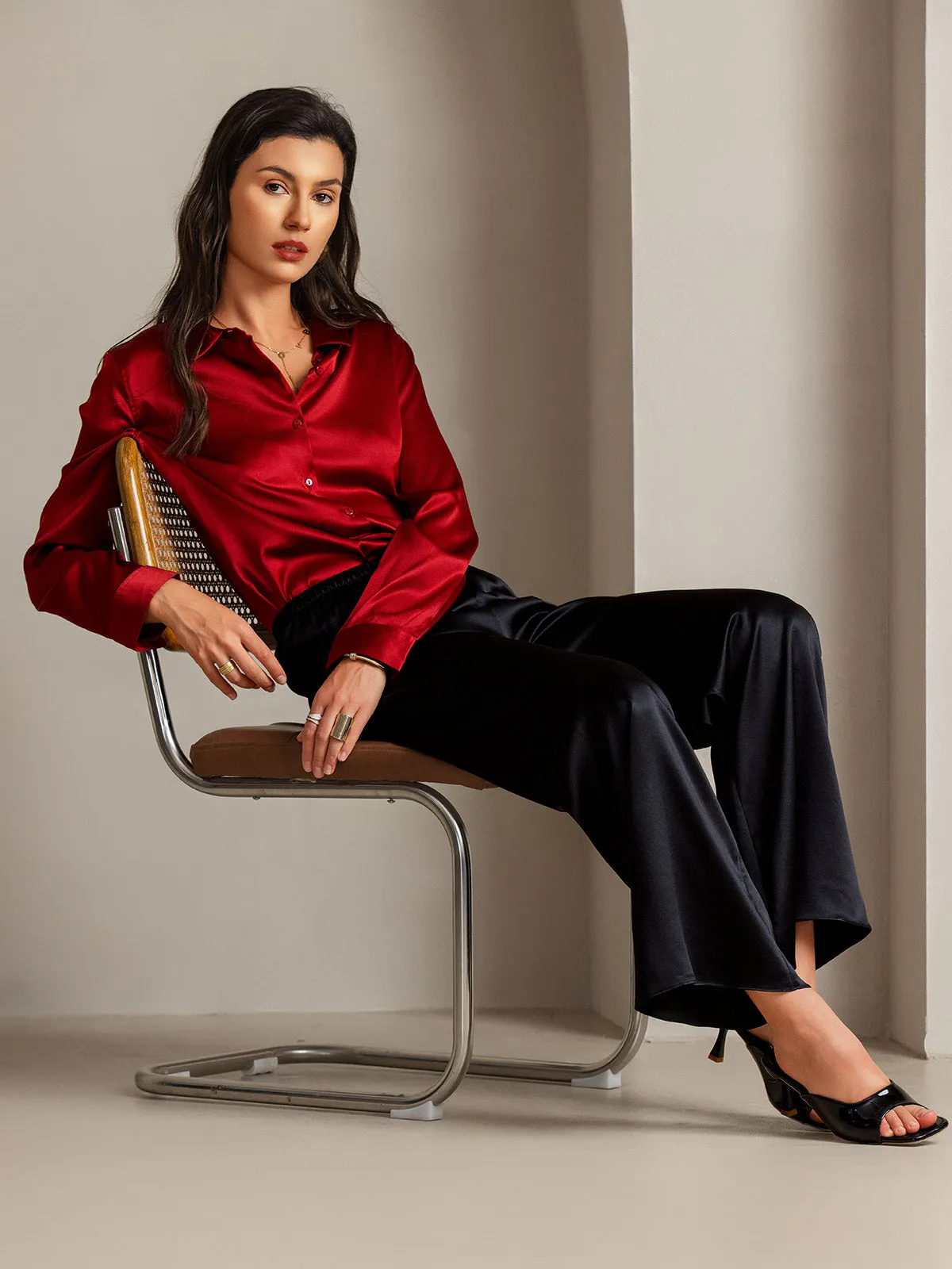Genoveva - Elegant Utility Look Woman's Lapel Shirt