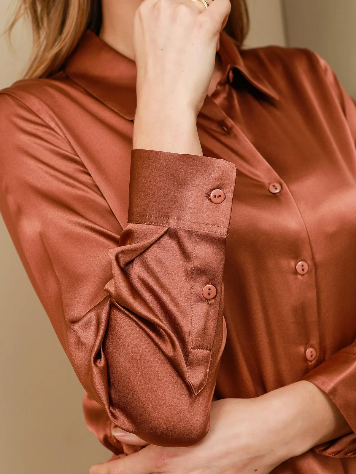 Genoveva - Elegant Utility Look Woman's Lapel Shirt