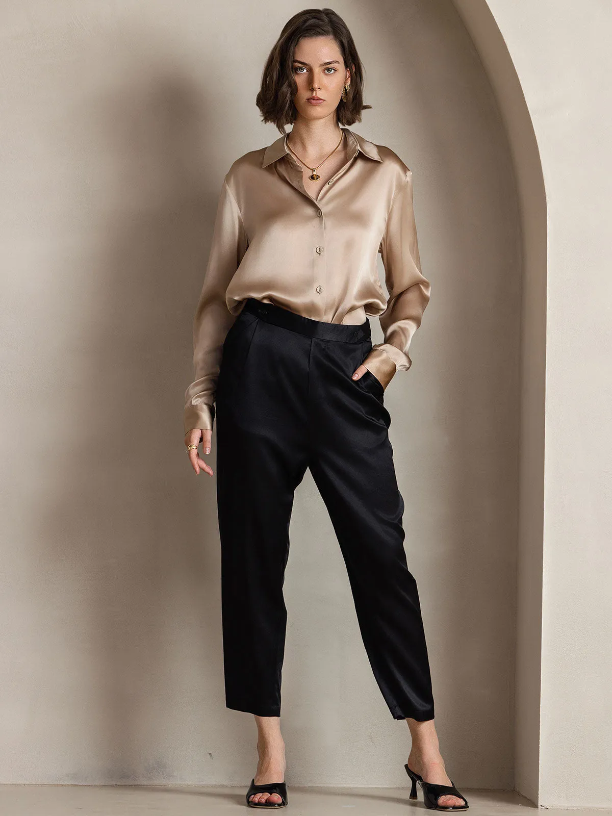 Genoveva - Elegant Utility Look Woman's Lapel Shirt