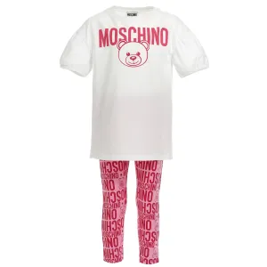 Girls Maxi Tee and Leggings Set with Bear Print