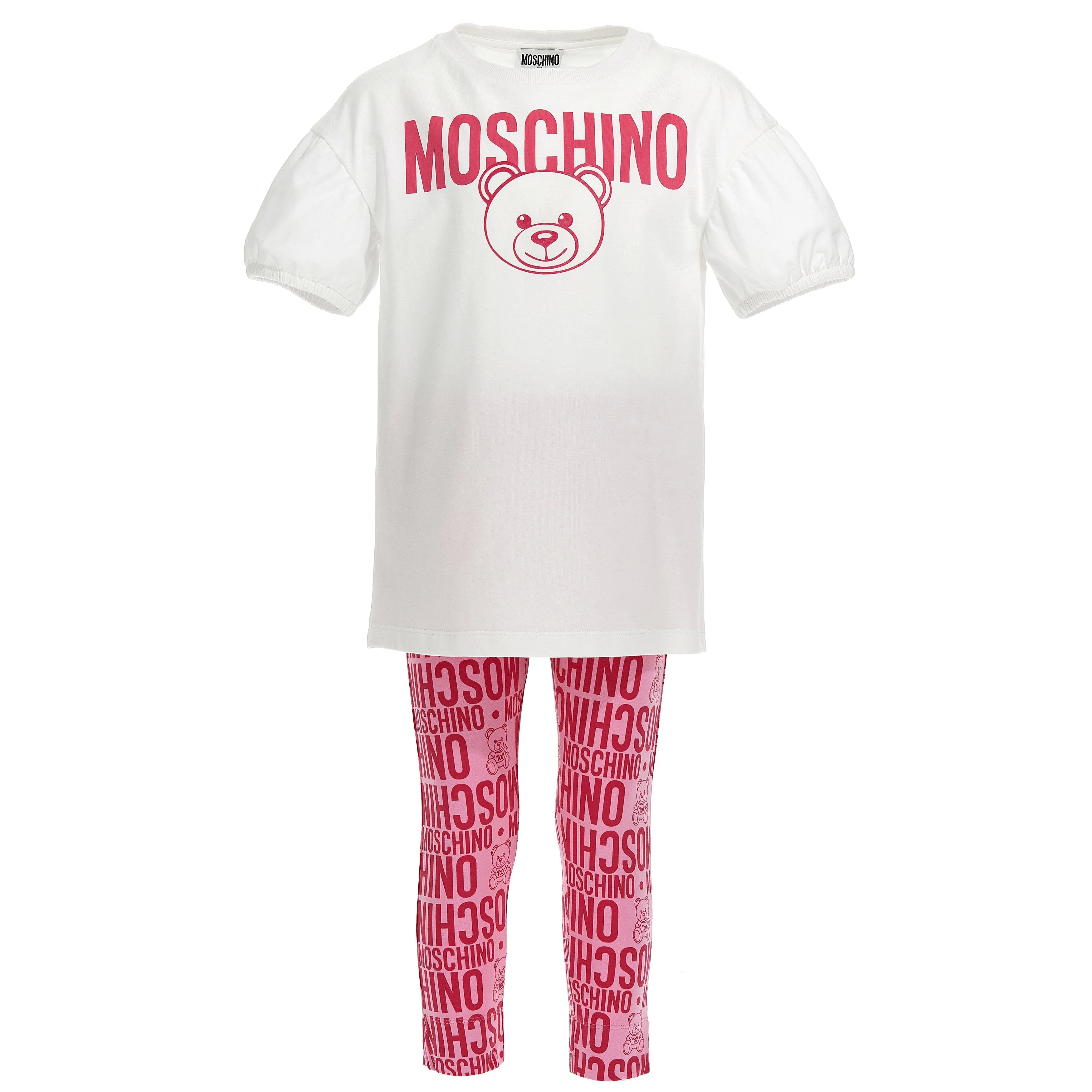 Girls Maxi Tee and Leggings Set with Bear Print
