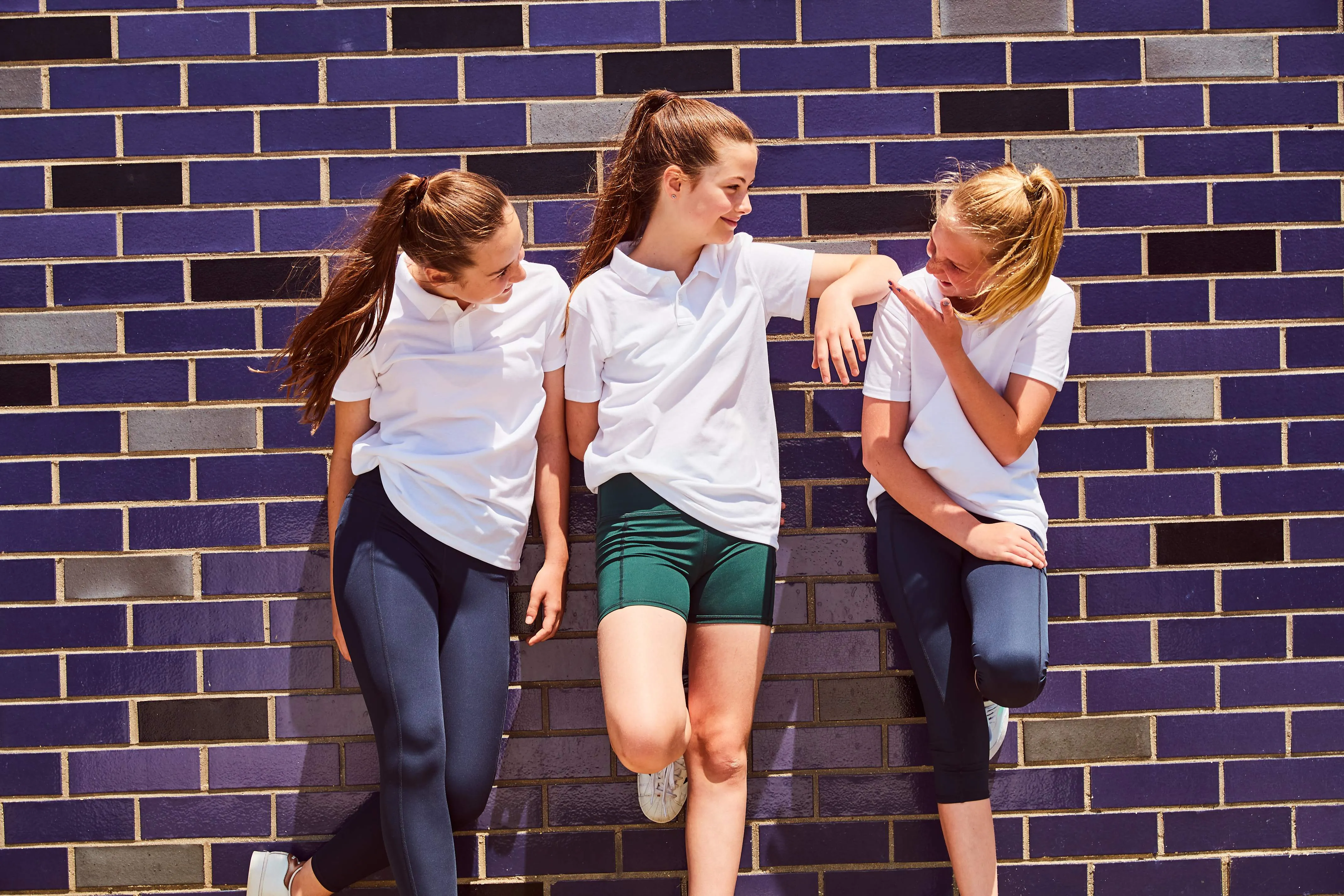 Girls Navy 3/4 Leggings