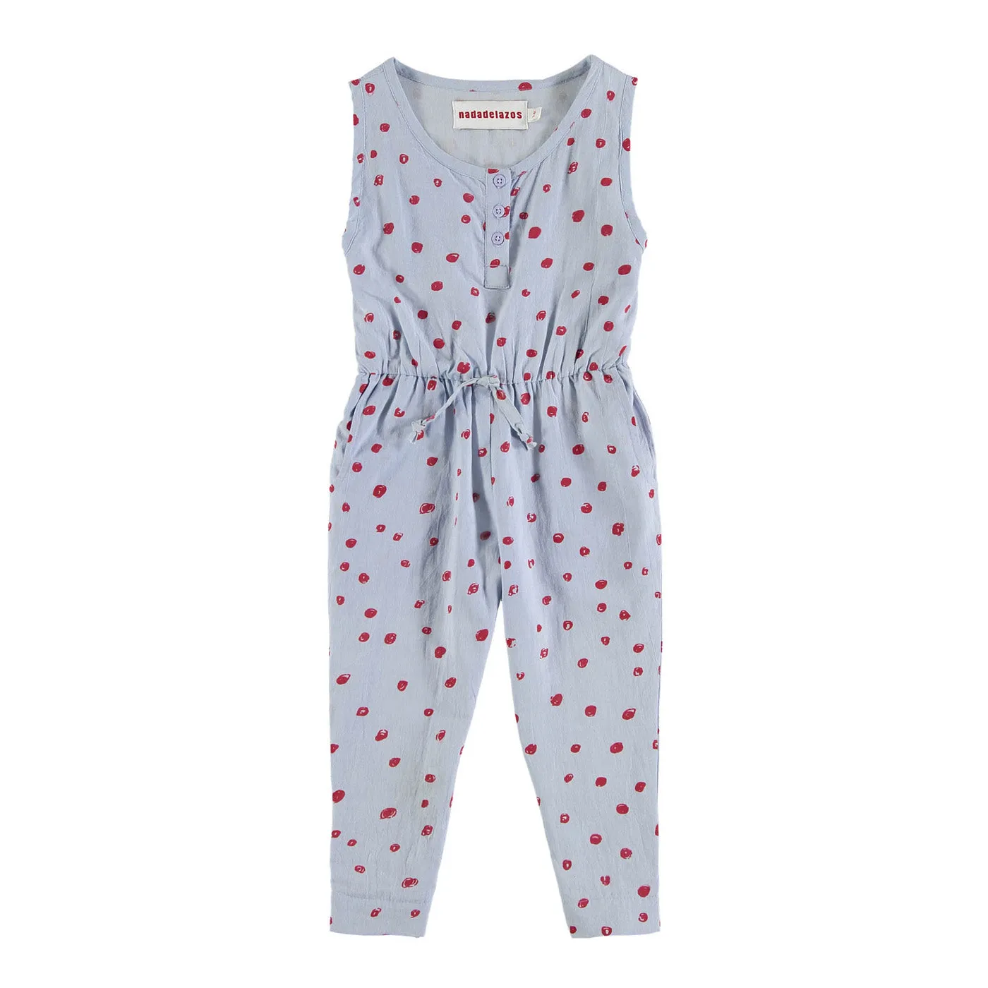 Girls Organic Cotton Mini Dots Jumpsuit