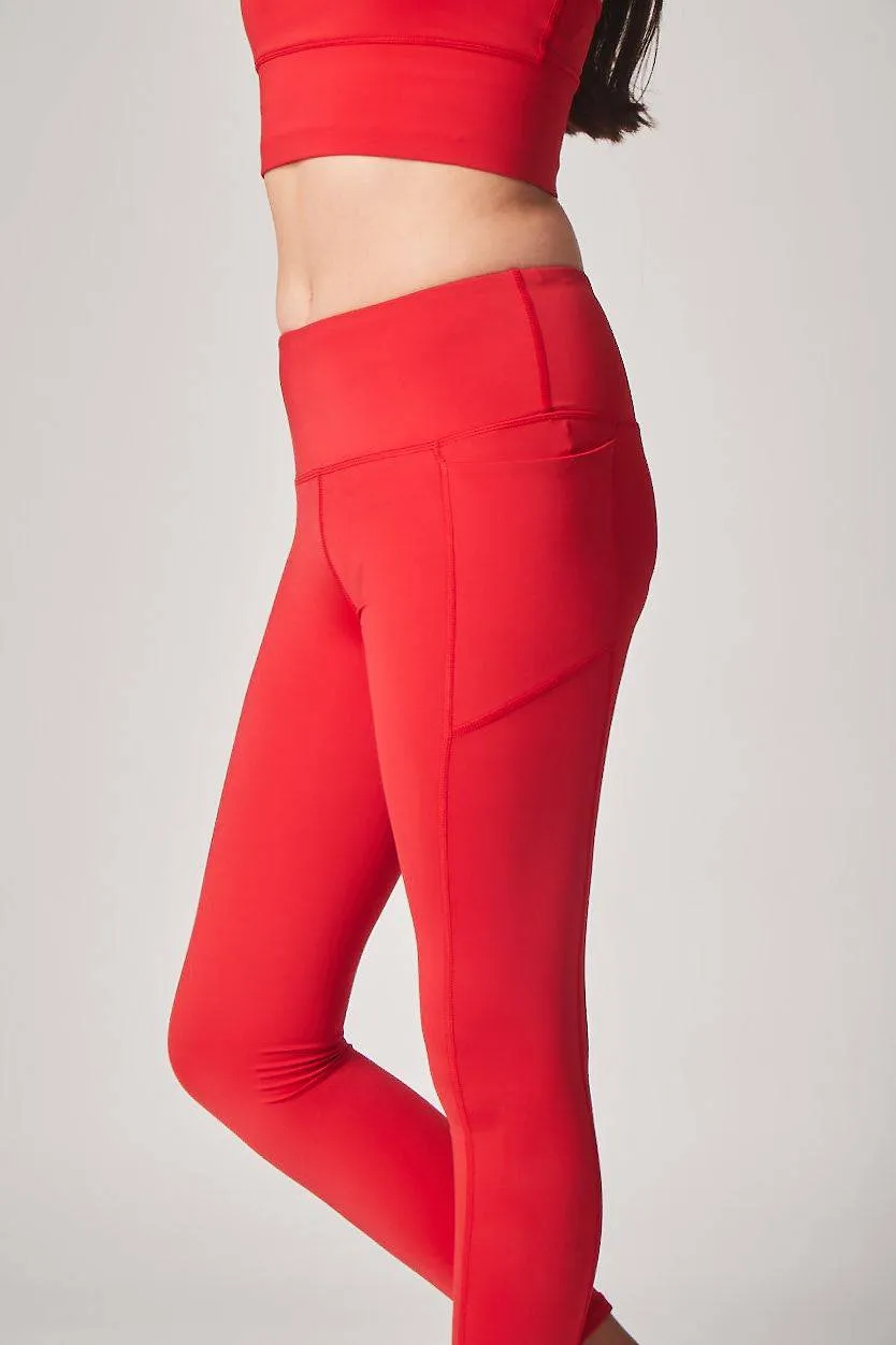 Girls Red Leggings