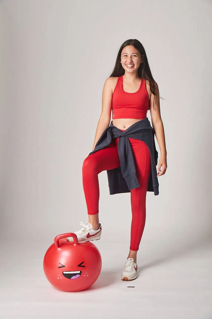 Girls Red Leggings