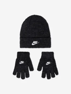 Girls Twinkle Cozy Apex Beanie and Glove Set in Black